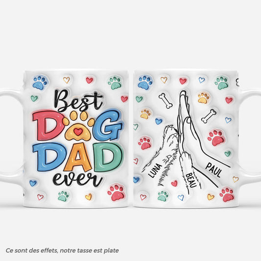 4076MFR1 effet dimpression 3d mug personnlise chien et maitre le meilleur papa du monde 4076M