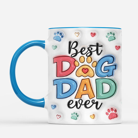 4076MFR2 effet dimpression 3d mug personnlise chien et maitre le meilleur papa du monde 4076M