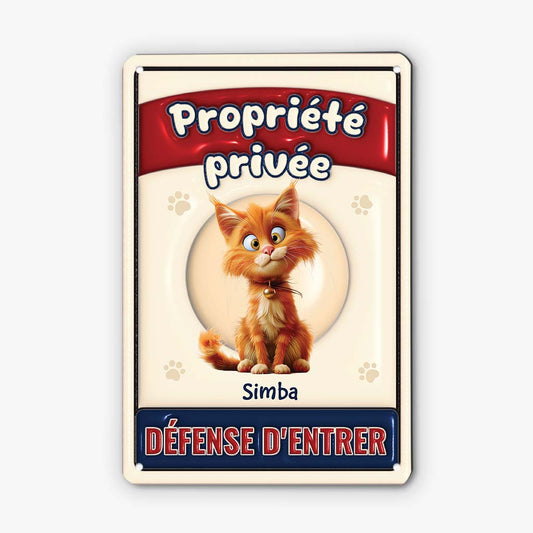 4104EFR1 effet dimpression 3d plaque personnalisee avec chat propriete privee 4104e8m5d