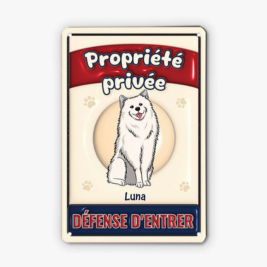 4104EFR1 effet dimpression 3d plaque personnalisee avec chien propriete privee 4104e8m8c
