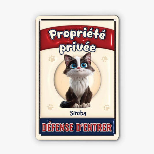 4104EFR2 effet dimpression 3d plaque personnalisee avec chat propriete privee 4104e8m5d