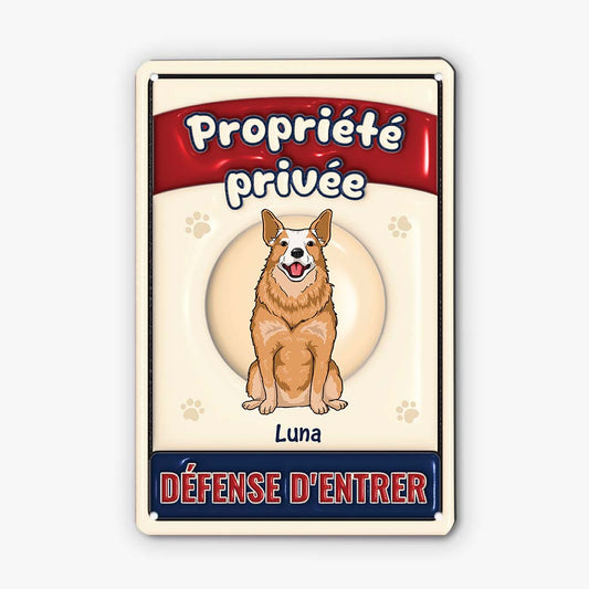 4104EFR2 effet dimpression 3d plaque personnalisee avec chien propriete privee 4104e8m8c