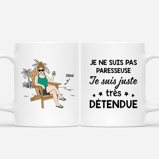 4114MFR1 mug humour personnalise femme je ne suis pas paresseuse 4114m5l8a