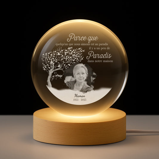 4126LFR1 veilleuse boule de cristal personnalisee photo commemorative de papa maman peu de paradis 4126ltl5a_d04df4e8 5f97 4c3c 9239 4a205e06f8ca