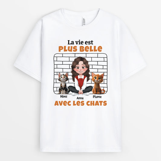 4127AFR1 mug avec chat personnalise la meilleure vie mur en brique 4127atm0d
