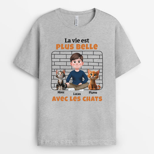 4127AFR2 mug avec chat personnalise la meilleure vie mur en brique 4127atm0d