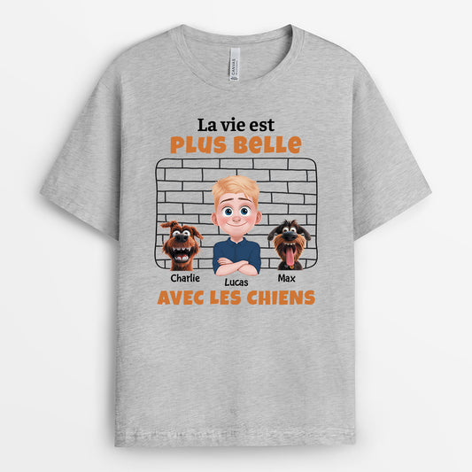 4127AFR2 mug avec chien personnalise la meilleure vie mur en brique 4127atm0c