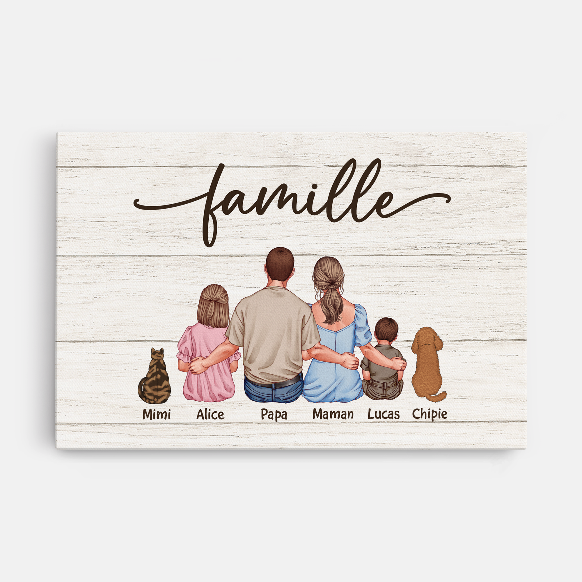 4130CFR1 toile personnalisee avec parents la famille vue de dos 4130c