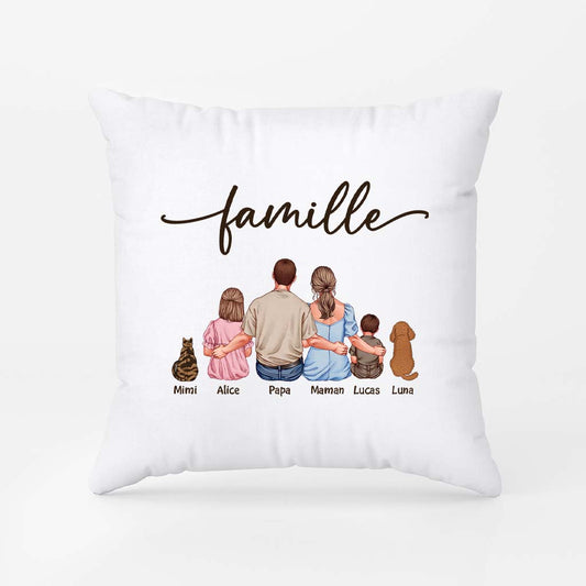 4130PFR1 coussin personnalise famille la famille vue de dos 4130p6t5a