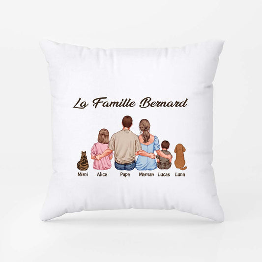 4130PFR2 coussin personnalise famille la famille vue de dos 4130p6t5a