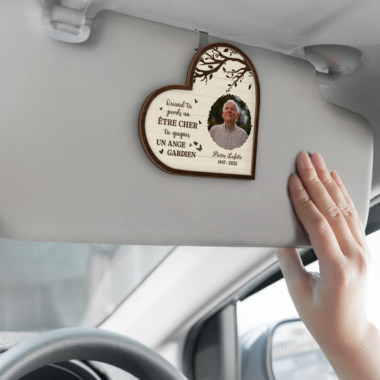 4131GFR2 clip pare soleil de voiture personnalise ange gardien cadeau commomeratif 4131g6l5a
