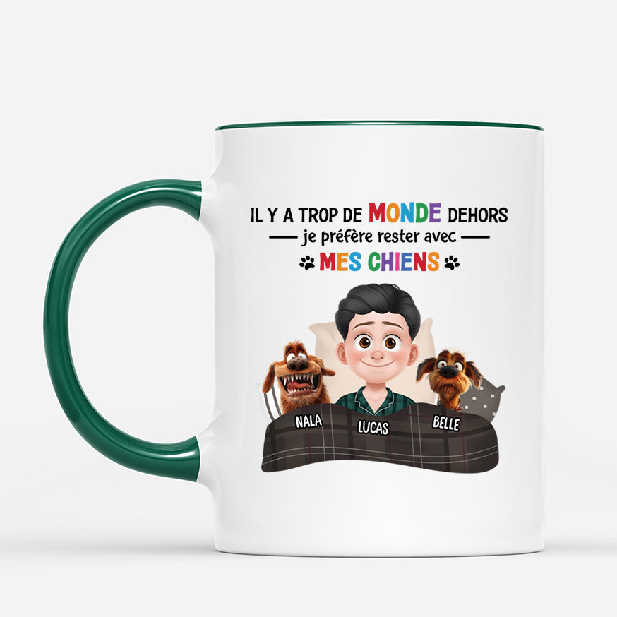 4138MFR2 mug pour amoureux des chiens etre avec mes chiens design cartoon 4138mkm0c