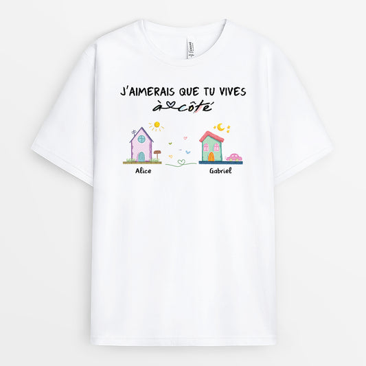 4142AFR1 t shirt personnalise meilleure amie vivre a cote version coloree 4142a5t3f