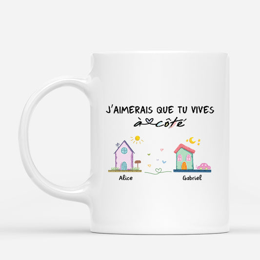 4142MFR1 mug personnalise meilleure amie vivre a cote version coloree 4142m5t3f