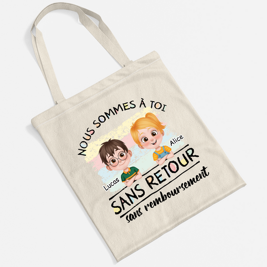 4143BFR2 tote bag personnalise pour papa nous sommes a toi 4143b8h0b