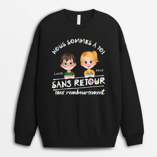 4143WFR1 sweatshirt personnalise en couleur fonce nous sommes a papy mamie 4143w5l0b