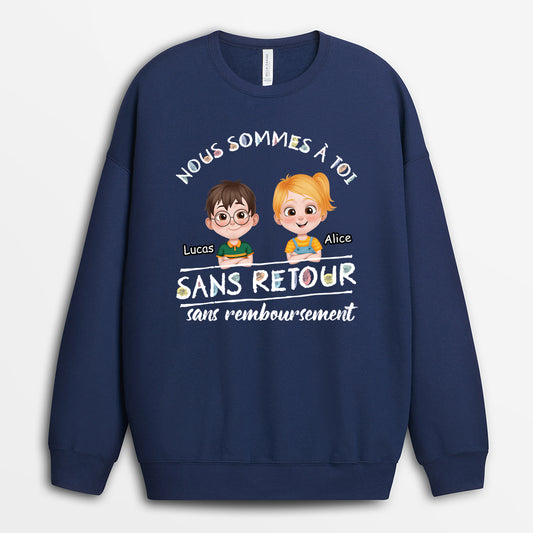4143WFR2 sweatshirt personnalise en couleur fonce nous sommes a papy mamie 4143w5l0b