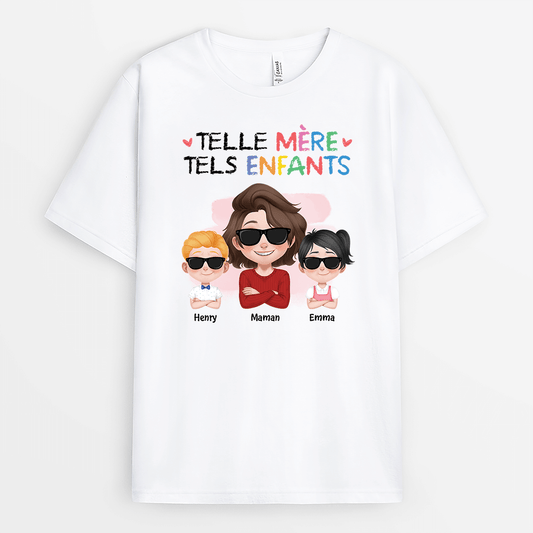 4147AFR1 t shirt maman personnalise telle mere tels enfants design cartoon 4147akh0a