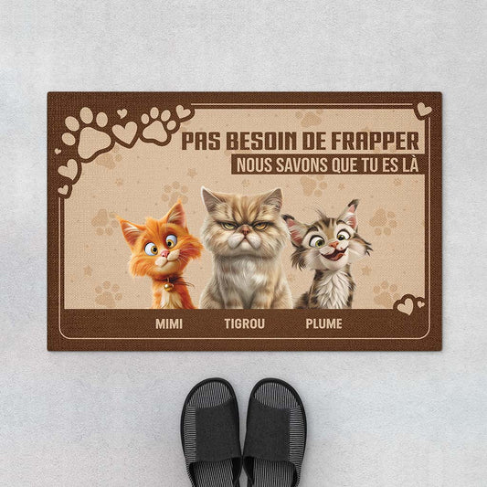 4153DFR1 paillasson chien personnalise pas besoin de frapper design cartoon 4153d5t5c_df4c155b c8e5 49a4 90b6 34c623e30b05