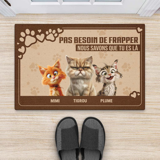 4153DFR2 paillasson chien personnalise pas besoin de frapper design cartoon 4153d5t5c_1e2e70fb 0336 410c b10f 30d061e707b0