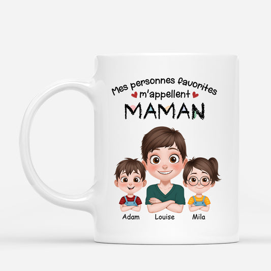4155MFR1 mug personnalise pour maman mes personnes favorites design cartoon 4155m3t0a