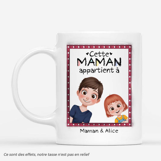 4175MFR1 mug personnalise cette maman appartient a design cartoon colore 4175m6t0a