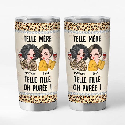 4176TFR1 mug isotherme 590ml personnalise telle mere telle fille motif leopard 4176ttm8a