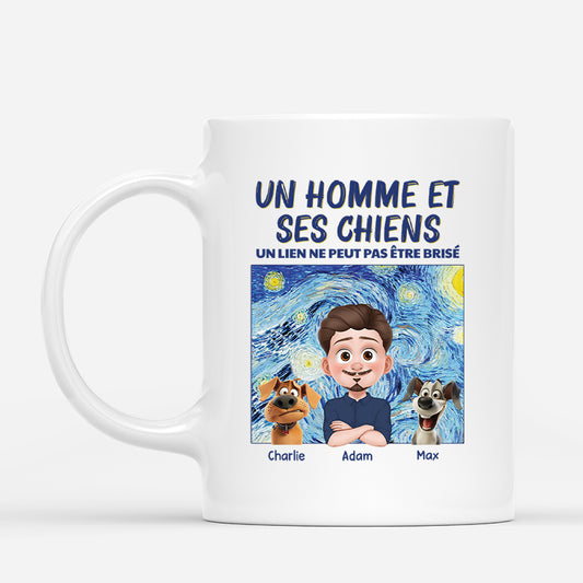4180MFR1 mug personnalisable un garcon et ses chiens version van gogh 4180mtk5c