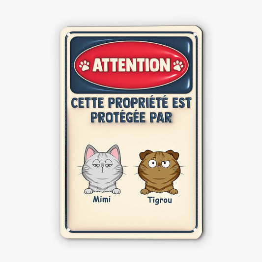 4181EFR2 plaque personnalisee 3d cette propriete est protegee par chat 4181etl0d_0d44ca25 0488 4027 975b a4317810334a