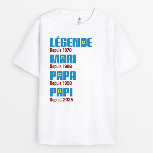 4185AFR1 t shirt homme personnalise mari papa papy depuis version pop 4185a8l5b