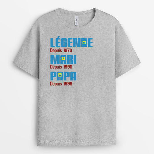 4185AFR2 t shirt homme personnalise mari papa papy depuis version pop 4185a8l5b