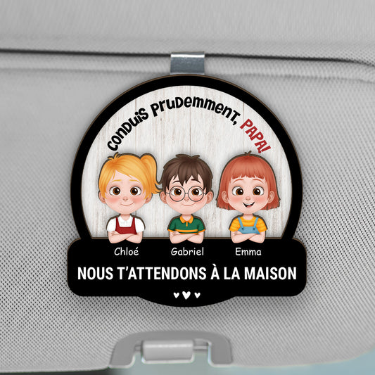 4190GFR1 clip pare soleil de voiture personnalise maman conduis prudemment 4190g9l0b