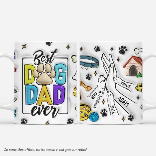 4195MFR1 effet dimpression 3d mug personnalise meilleur papa chien version colore 4195mkh5b