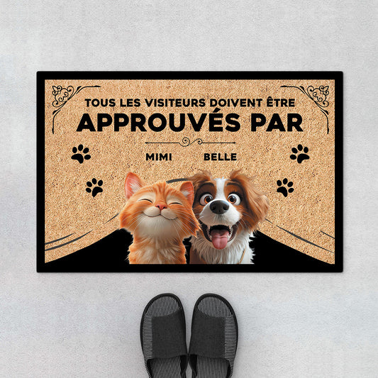 4199DFR1 paillasson personnalise animaux tous les invites doivent etre approuves 4199d