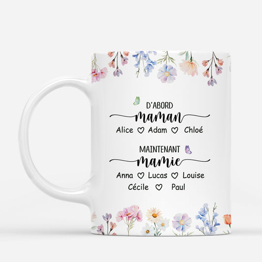 4200MFR1 tasse personnalisee dabord maman maintenant mamie fleurs pastel 4200m8i5a