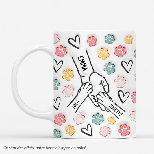 4217MFR1 effet dimpression 3d mug personnalise avec chat touche de mains 4217m5m5d