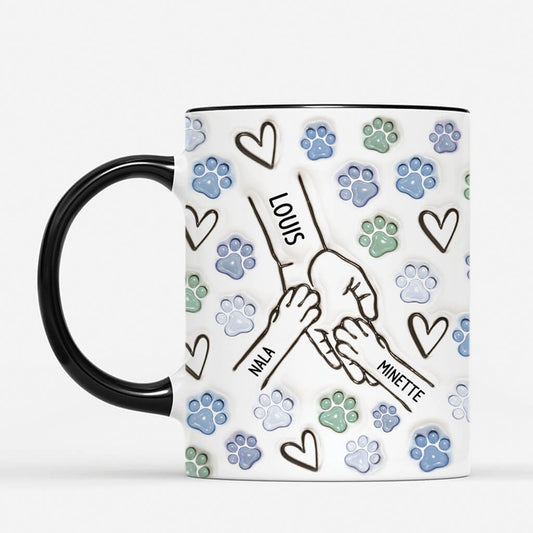 4217MFR2 effet dimpression 3d mug personnalise avec chat touche de mains 4217m5m5d