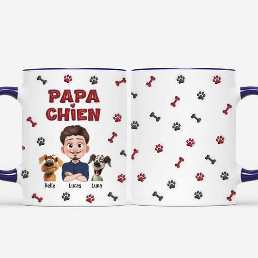 4218MFR2 effet dimpression 3d mug personnalise chien maman chien design cartoon rouge et noir 4218m8k0c