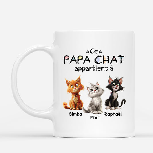 4222MFR1 mug personnalise ce papa cette maman chat appartient a design cartoon 4222m8q5d