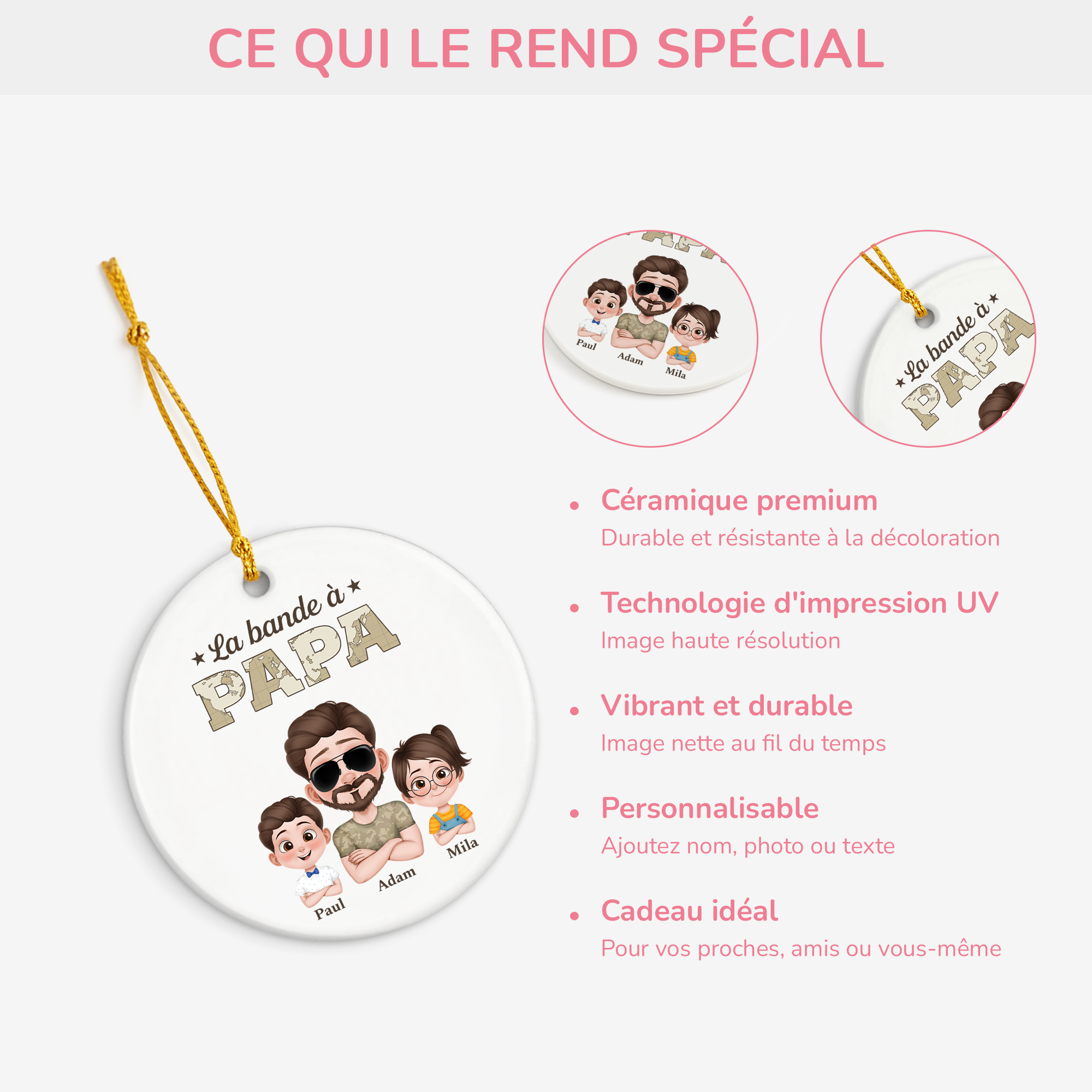 4231OFR4 ornement ceramique personnalise_ papa la bande a papa soldat 4231o