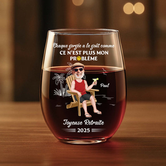 4239IFR2 verre a vin sans pied personnalise femme joyeuse retraite design cartoon 4239ikt0a