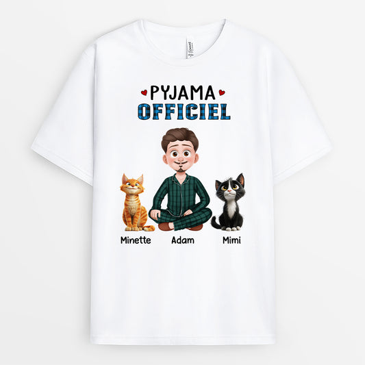 4247AFR1 tee shirt personnalise chat t shirt de nuit officiel design cartoon 4247a6k0d