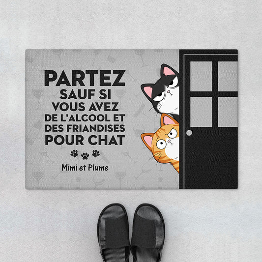 4249DFR1 paillasson personnalise chat partez sauf si version derriere la porte 4249d6m0d