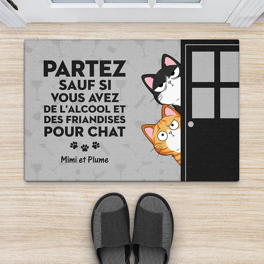 4249DFR2 paillasson personnalise chat partez sauf si version derriere la porte 4249d6m0d