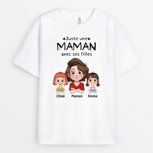 4252AFR2 t shirt personnalise juste une maman et ses filles design cartoon 4252a_e4903e26 3ea7 4ae1 bdee 5e41e181a6ff
