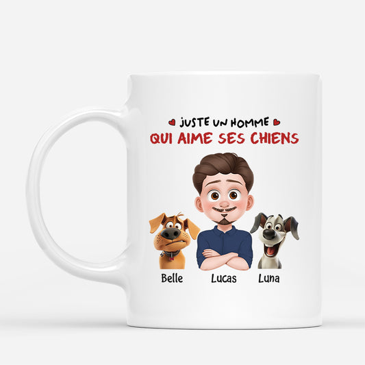 4255MFR1 tasse personnalisee juste un garcon qui aime ses chiens 4255m8k0c