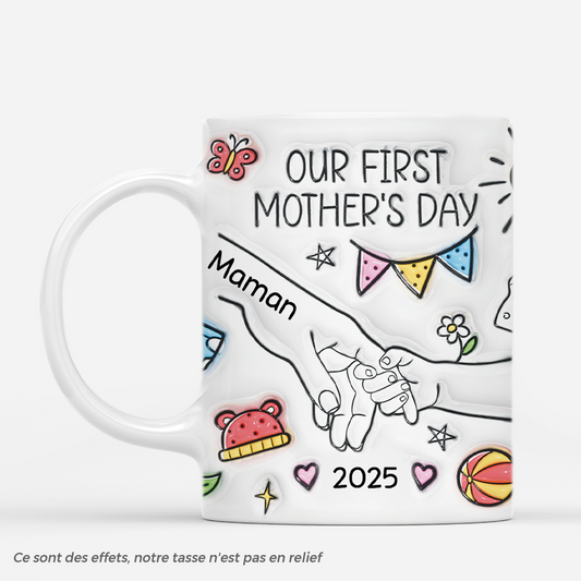 4259MFR1 effet dimpression 3d mug personnalise notre premiere fete des meres 4259m8n5a