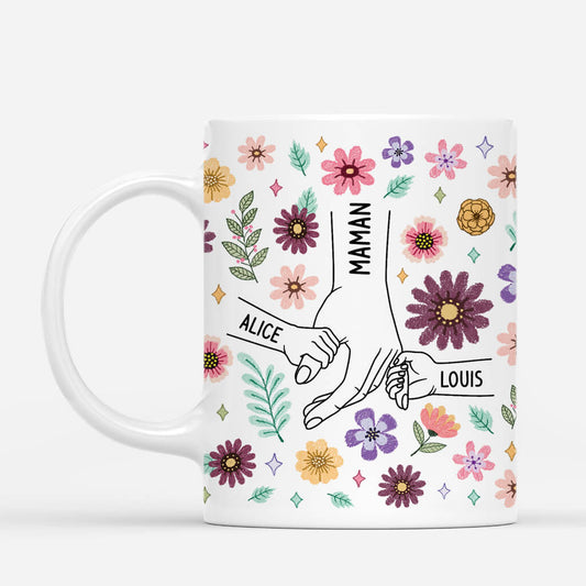 4260MFR1 mug personnalise maman version pastel fleurs dessin crayon 4260m5m5a