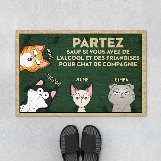 4271DFR1 paillasson personnalise chat partez sauf si version vert 4271dtn8d