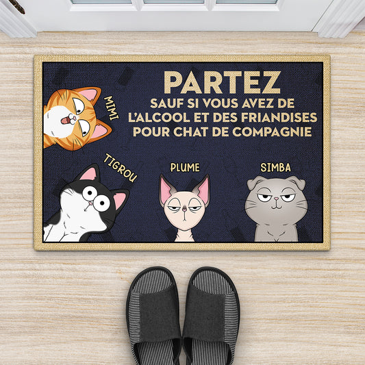 4271DFR2 paillasson personnalise chat partez sauf si version vert 4271dtn8d